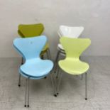 A matched set of nine contemporary Series 7 model 970 bentwood dining chairs by Arne Jacobsen for