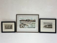 A mixed collection of prints to include two 18th century engravings of Stanton Harcourt and one