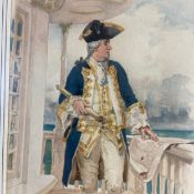 A 20th century watercolour after the original painting titled 'Admiral' by William Christian