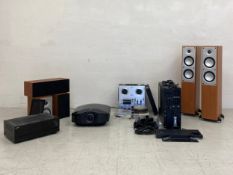 Hi-Fi and sound equipment to include Mordaunt-Short and Avant speakers, an Akai 1722L reel-to-