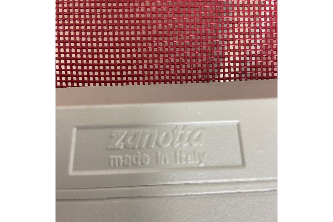 A set of six Zanotta aluminium framed dining chairs with mesh back and seats and maker's stamp to - Image 3 of 4