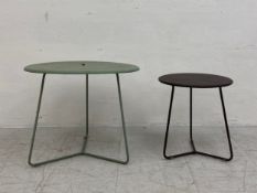 Two contemporary metal occasional or lamp tables. H.43 W.55 D.44.5cm (largest)