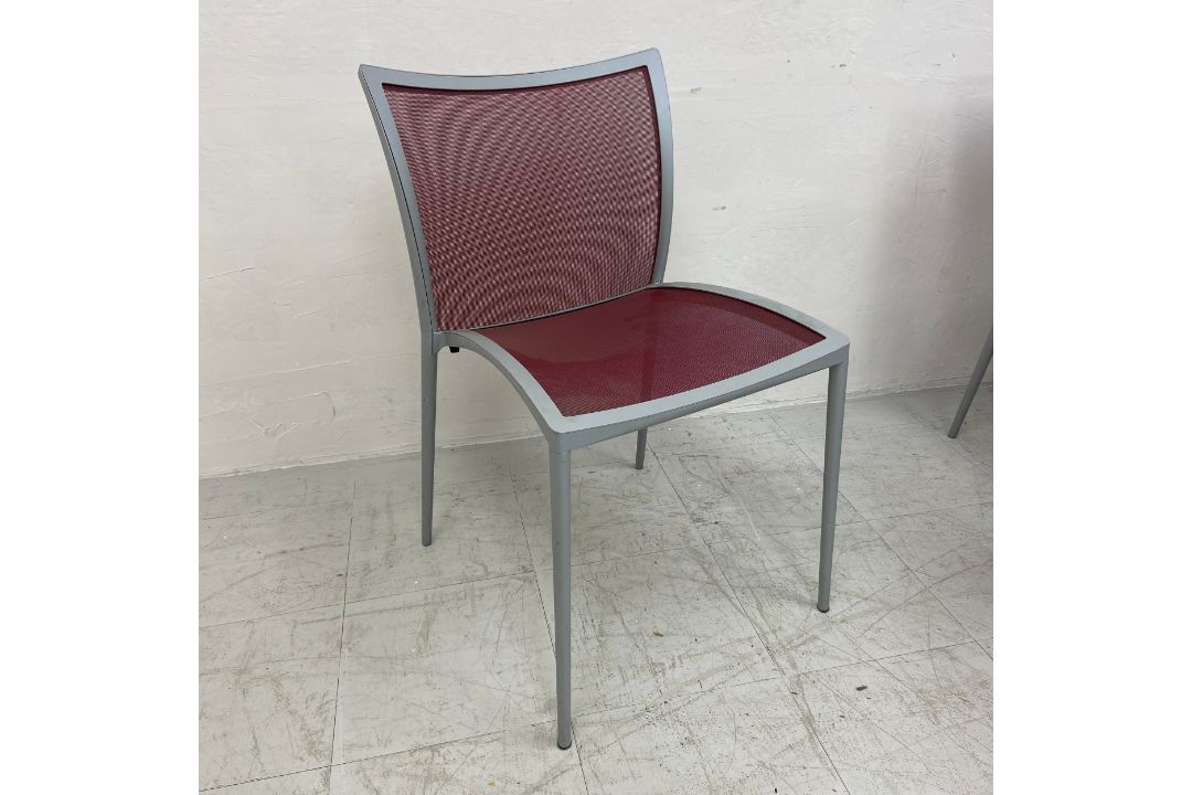 A set of six Zanotta aluminium framed dining chairs with mesh back and seats and maker's stamp to - Image 2 of 4