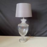 A contemporary crystal lamp of Neoclassical style urn form by Laura Ashley with shade. H.60cm