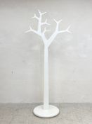 A lacquered floor standing tree coat stand, label to base: Swedese, designed by Michael Young and