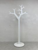 A lacquered floor standing tree coat stand, label to base: Swedese, designed by Michael Young and