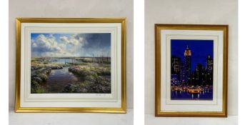 A limited edition lithograph, A Passing Storm, signed and numbered Rex Preston and a giclee print,
