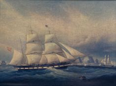 A contemporary print after the original 19th century painting titled 'The Barque Koh-i-Noor off