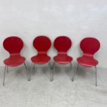 A set of four vintage Eric Jorgensen Rondo style dining chairs by Steel Fix-ables with labels to the