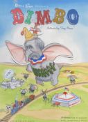 Andy Davey (b.1956), an original ink and watercolour satirical cartoon titled 'Dimbo', framed and