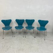 A set of four Series 7 model 970 bentwood dining chairs by Arne Jacobsen for Fritz Hansen each