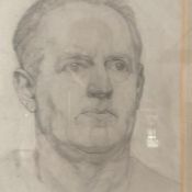 A 20th century pencil portrait study titled 'Man's Head' by Barbara Cicely Phillipson, signed to the