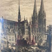 Axel Herman Haig (1835-1921), a large late 19th century etching titled 'Uppsala Cathedral', signed