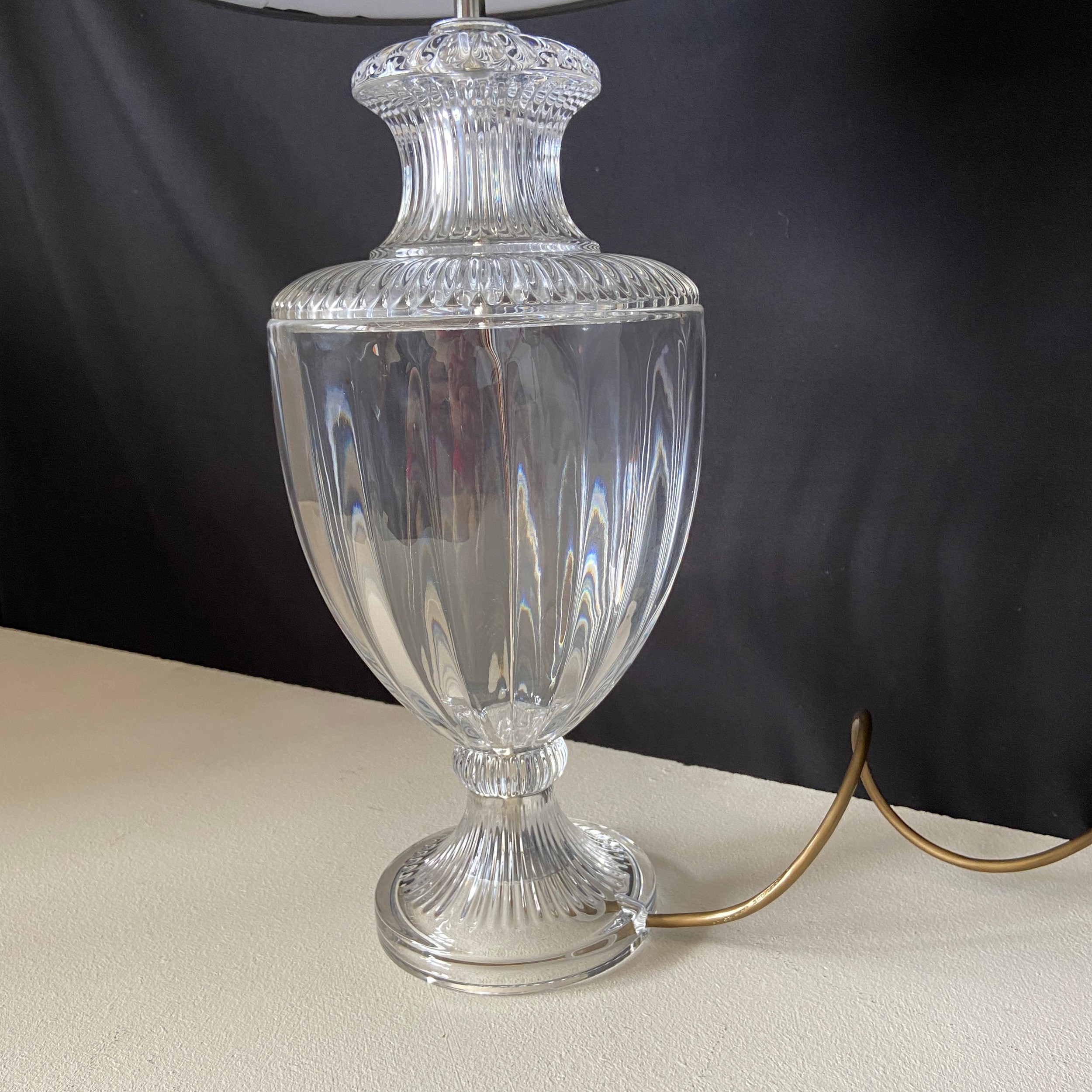 A contemporary crystal lamp of Neoclassical style urn form by Laura Ashley with shade. H.60cm - Image 2 of 3