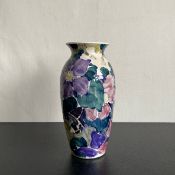 A contemporary baluster form vase, hand decorated and signed to the base. H.27cm