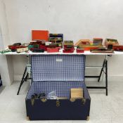 A large collection of mostly boxed vintage Lionel and Hornby model trains, tracks and accessories in
