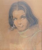 Nicholas Egon (1921-2017), a mid 20th century pastel portrait of a London Model in a glazed gilt