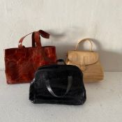 Three new and unused ladies' Italian leather Furla handbags. W.38cm (largest)