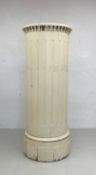 An unusual painted 19th century full height cylinder cabinet in the form of a fluted classical