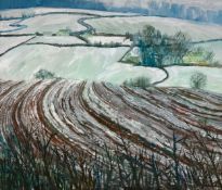 A 20th century oil on board, villages in a wintry country landscape, signed A. Israel to the lower