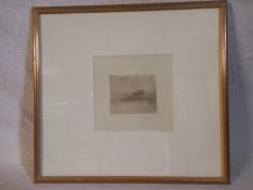 Possibly John Varley (1778 - 1842), a small watercolour study of a castle ruin, signed to the