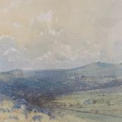 A contemporary watercolour titled 'Looking to Vixen and Brent Tor' by Mark Gibbons, signed to the