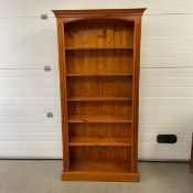 A 19th century style floor standing open bookcase on plinth base. H.183 W.93 D.31