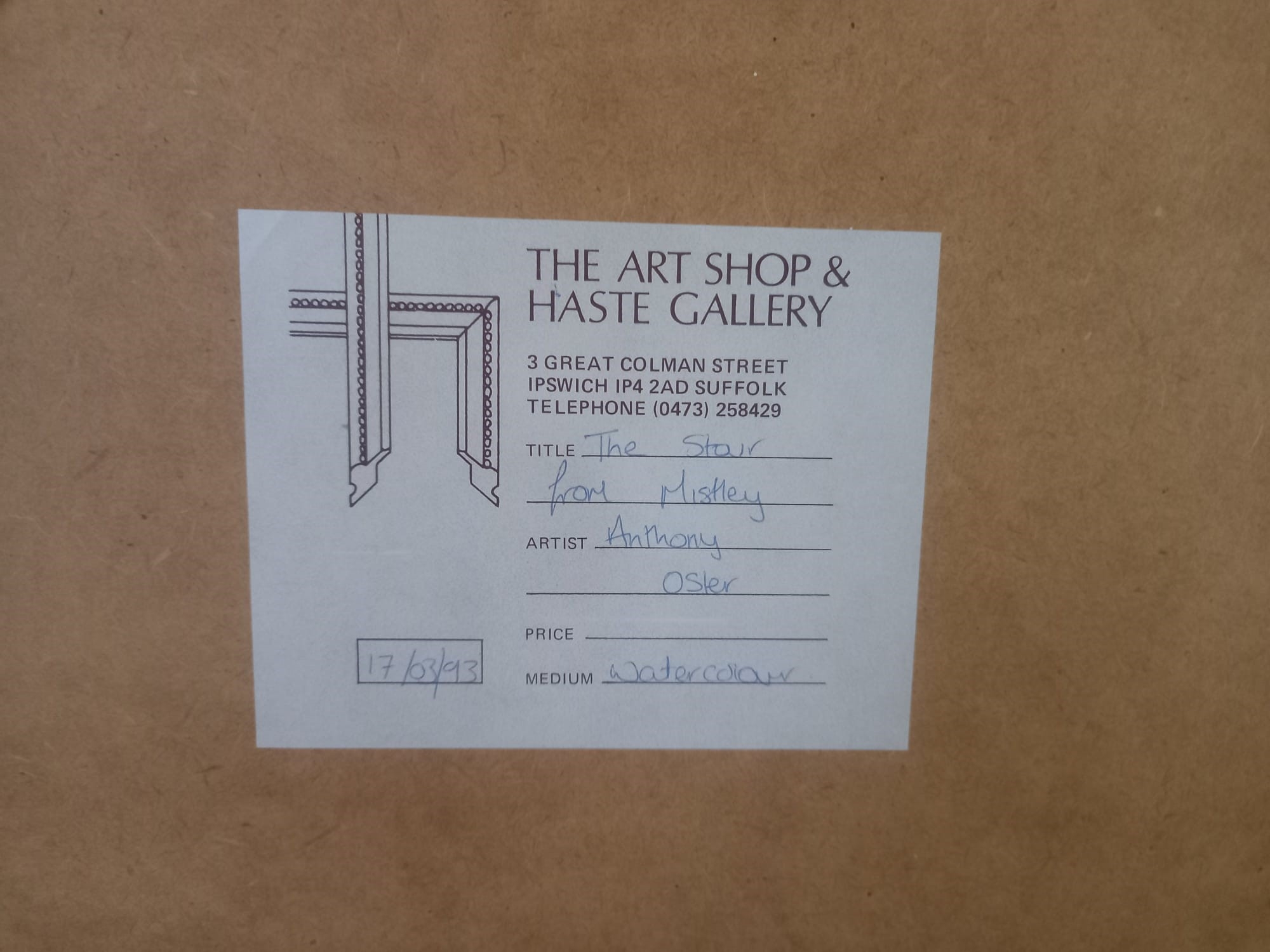 A pair of framed and glazed watercolours, sailing boats at sea, signed Anthony Osler, with gallery - Image 6 of 6