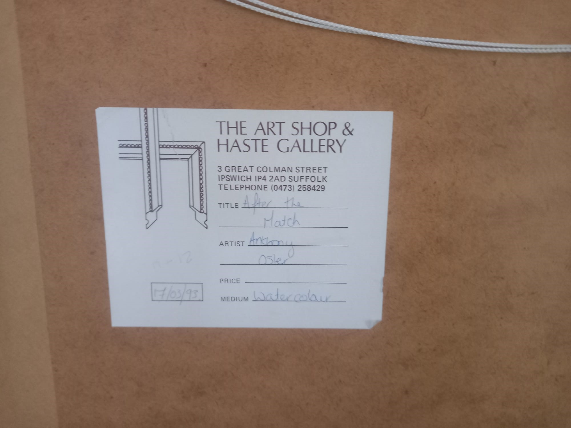 A pair of framed and glazed watercolours, sailing boats at sea, signed Anthony Osler, with gallery - Image 5 of 6