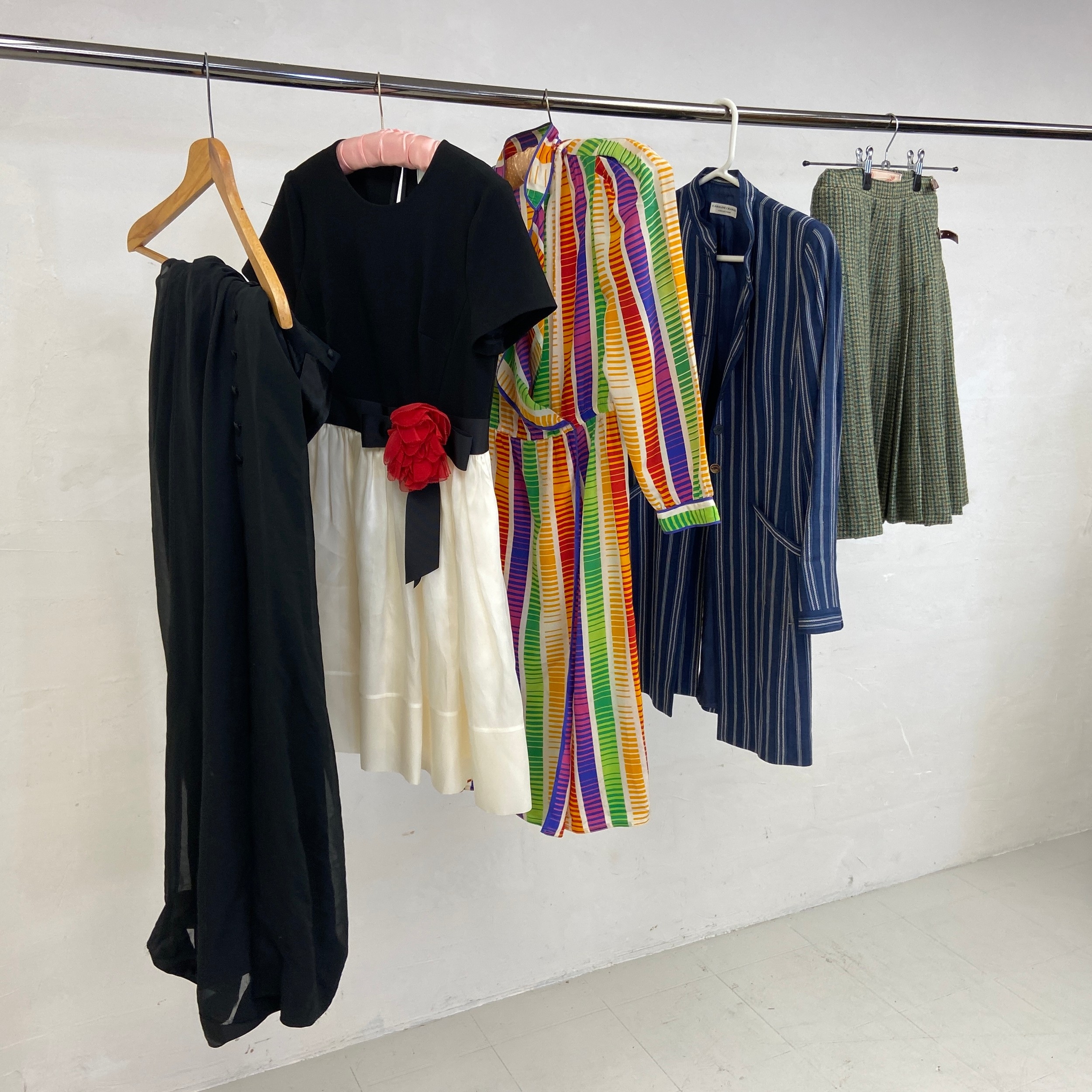 Six items of vintage women's clothing to include Curiel, Kate Spade, Caroline Charles and Alex