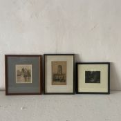 A 20th century limited edition etching titled 'Shadowed Lane' by Anna Warsop along with a 19th