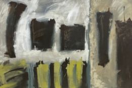 Oil on canvas, a large abstract composition, signed Alexander James to the reverse. 80x120cm