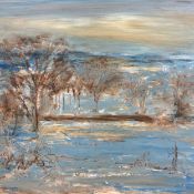 Philip Meninsky (1919-2007), a mid century Impressionist style sgraffito oil landscape on board,