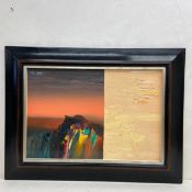 A contemporary oil on board, impasto landscape, framed and glazed. 89x67cm