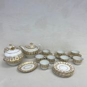A 19th century Copeland & Garrett porcelain part dinner and coffee service to include a coffee pot
