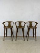 Three contemporary laminated plywood &Tradition In Between SK7 barstools. H.93cm