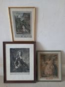 A collection of three 19th century engravings, framed and glazed. 54x41cm (Largest).