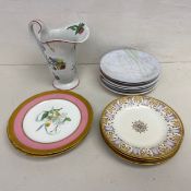 A mixed collection of ceramics to include a Cauldon ware jug, six Ernestine plates, three 19th