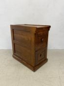 A contemporary 19th century style oak two drawer filing cabinet. 77x41x72cm