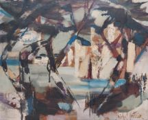 Michel Patrix (1917-1973), a 20th century Modernist style oil on canvas, abstract tree study, signed