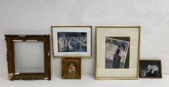 A mixed lot to include a 19th century print of the Madonna in a gilt frame, a 19th century gilt