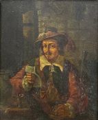 A 19th century oil on panel, portrait of a gentleman, in a gilt moulded frame. H.28 W.25cm