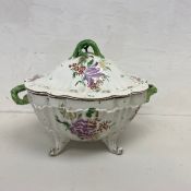 A C.1800 French Veuve Perrin style lidded soup tureen having naturalistic vine and leaf handles over