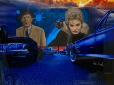 Kim Novak (b.1933), a contemporary print on canvas depicting a fantastical drive-in cinema, hand