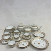 A 19th century Worcester and other porcelain part tea service to include two teapots, six cups and