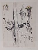 Zandra Rhodes (b.1940), a modern limited edition lithograph titled 'Saquaro Cactii' 1975, signed
