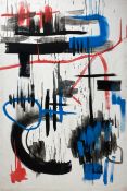 A very large abstract oil on canvas. Unframed. 195x132