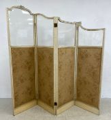 A folding dressing screen or room divider in the 19th century French style with bevelled glazed