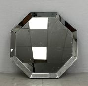 A contemporary octagonal wall mirror in glazed frame. 60x60cm
