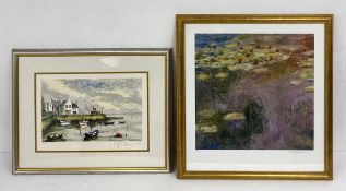 A contemporary limited edition lithograph titled 'Harbour Dock' by Laurent with a signed certificate